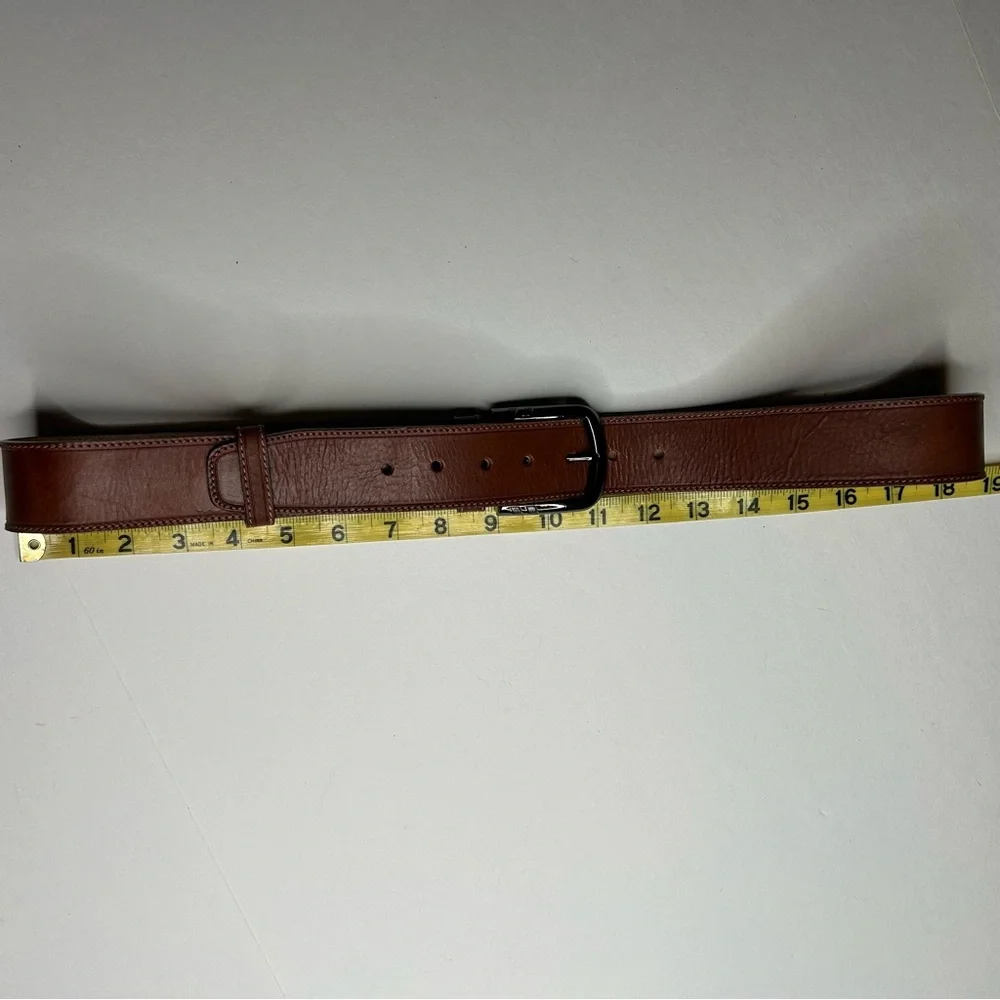 Moroccan Boutique Handmade Classic Leather Belt w Silver Buckle Minimalist